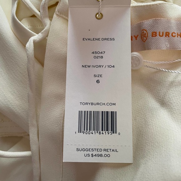 Sold💖NEW Tory Burch Evalene Maxi Dress Crepe Cream Size 6 - Picture 11 of 12